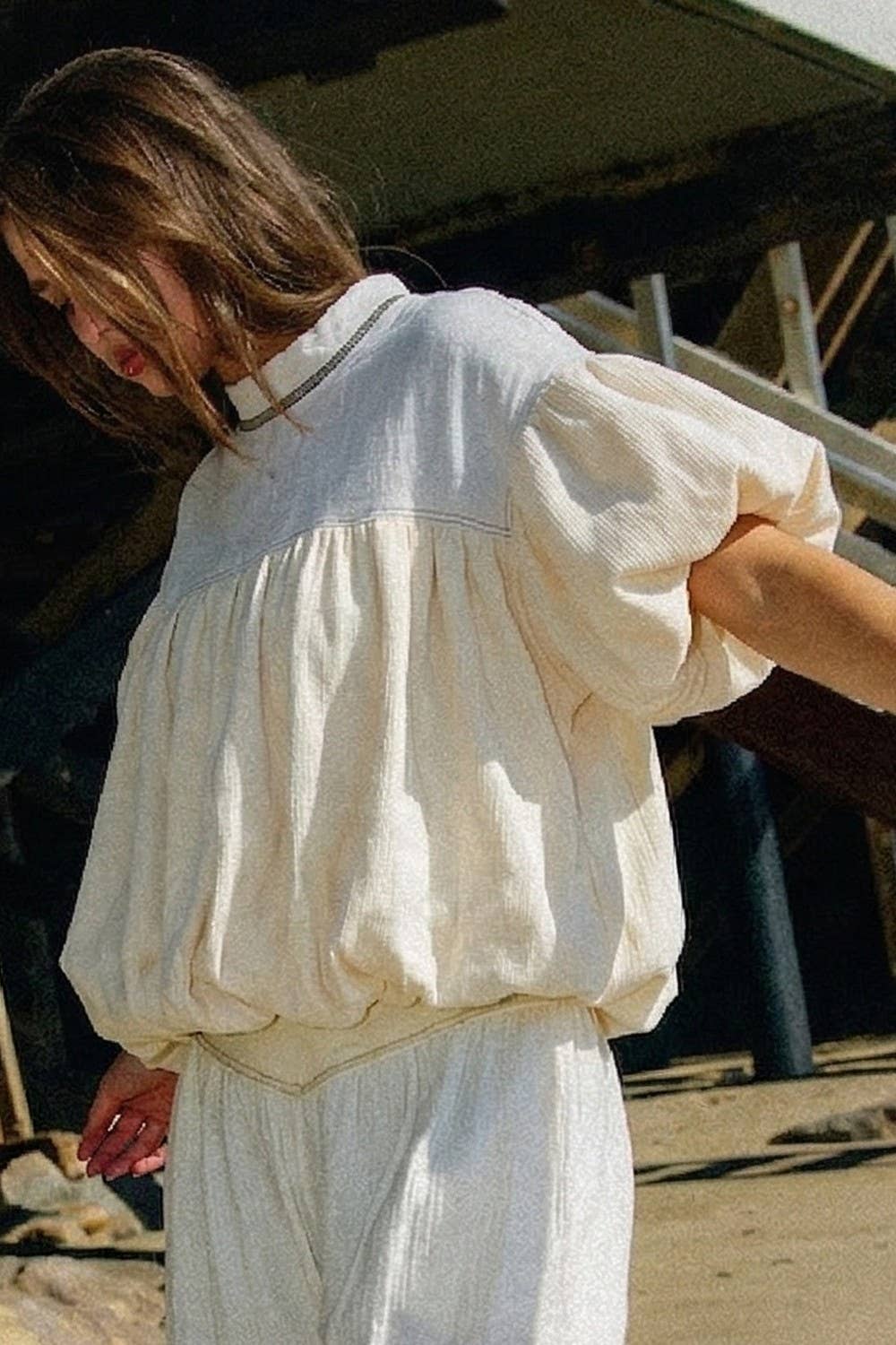 Coastal Cloud Ruffle Cropped Top