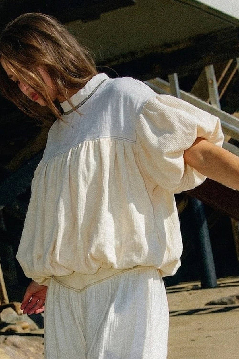 Coastal Cloud Ruffle Cropped Top