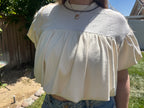 Coastal Cloud Ruffle Cropped Top
