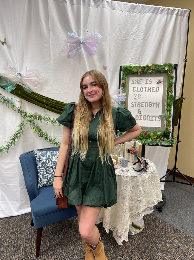 Garden Party Fit-and-Flare Bubble Dress